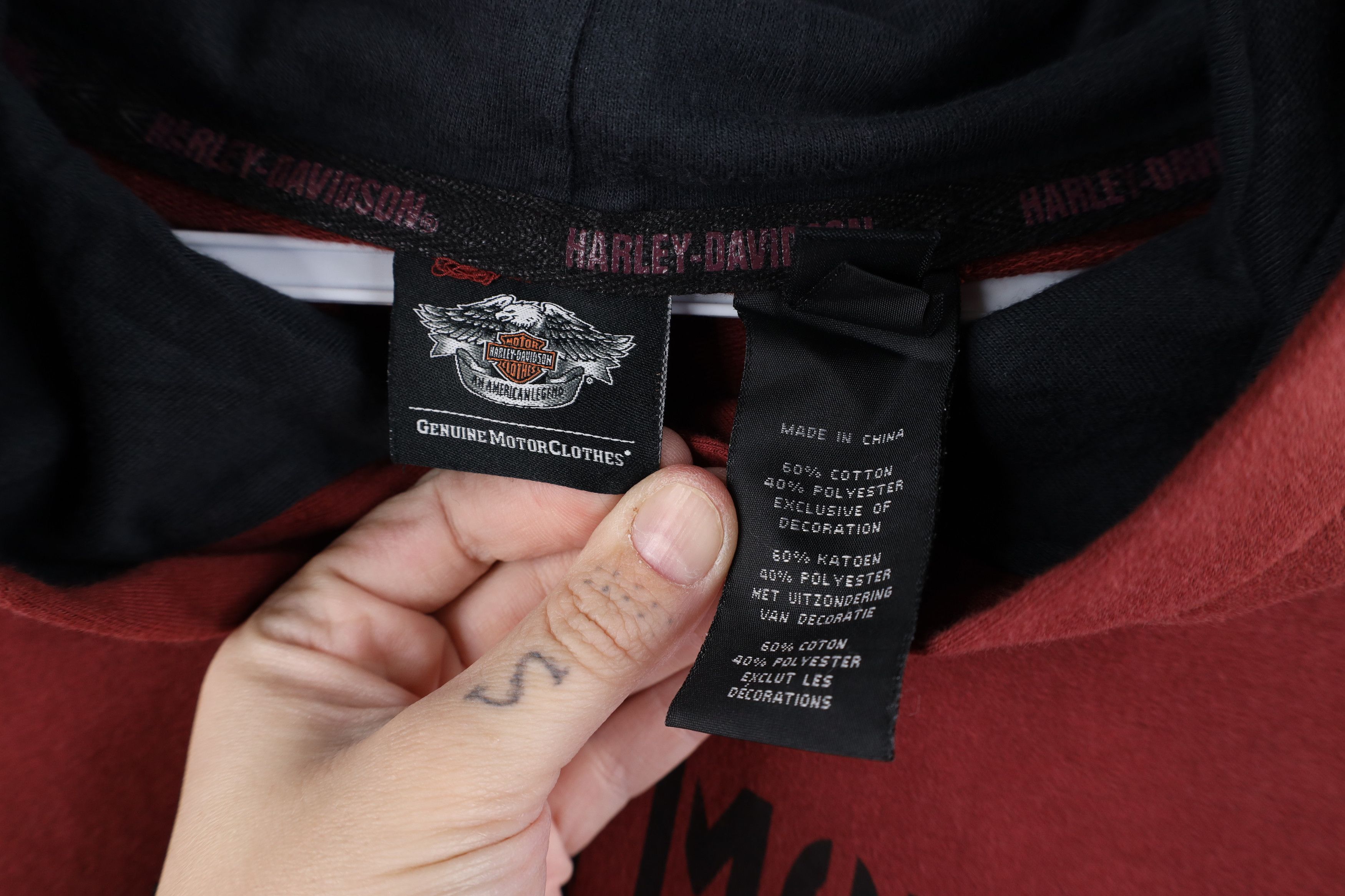 Harley Davidson Vintage Y2K Harley Davidson French Terry Hoodie Red Size US M / EU 48-50 / 2 - 8 Thumbnail