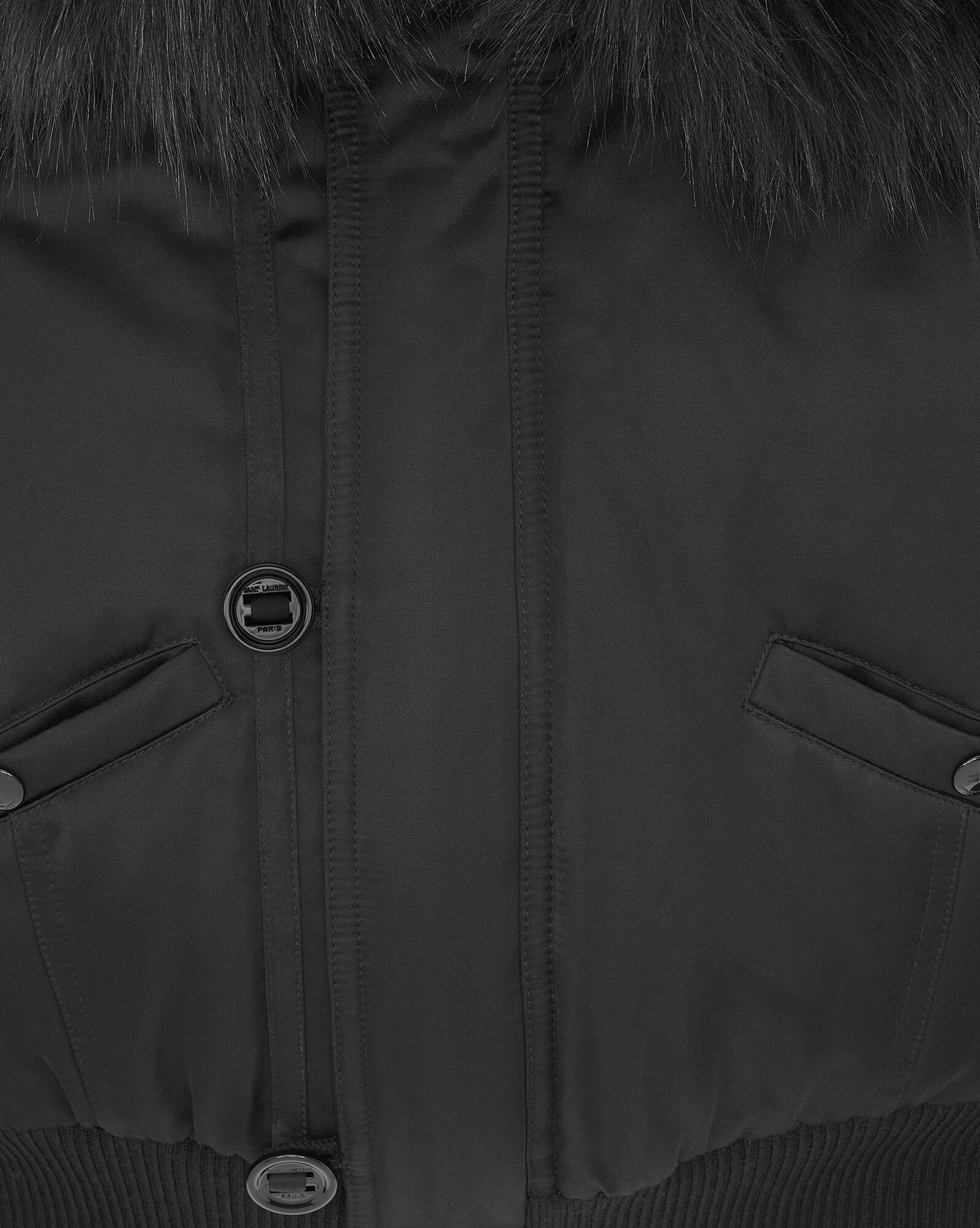 Saint Laurent Paris o1tp1o0125 Cropped Bomber Jacket in Black Size US L / EU 52-54 / 3 - 6 Thumbnail