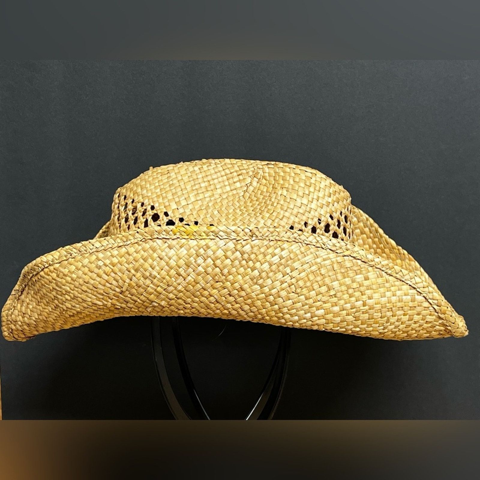 Ocean Pacific Dorfman Pacific Straw Western Cowboy Hat Leather Band S/M Size ONE SIZE - 3 Thumbnail