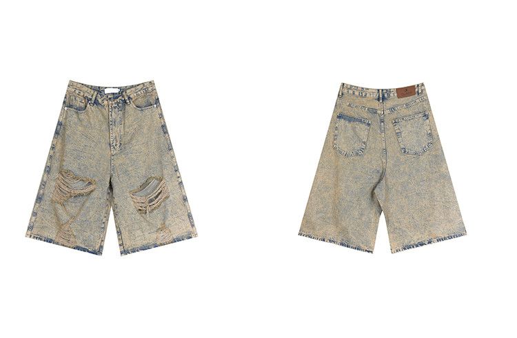 Japanese Brand × Vintage Distressed Cropped Undertone Faded Jorts Short Denim Size US 33 - 6 Thumbnail