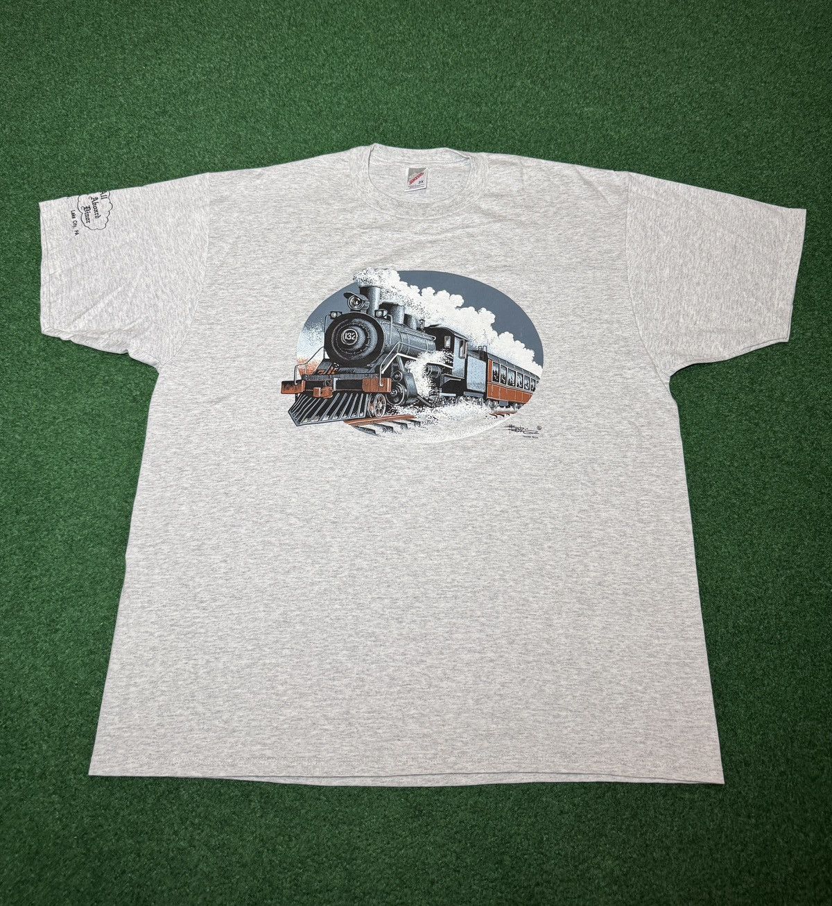 Jerzees Vintage All Aboard Dinor Lake City Train 90s XXL T Shirt Size US XXL / EU 58 / 5 - 1 Thumbnail