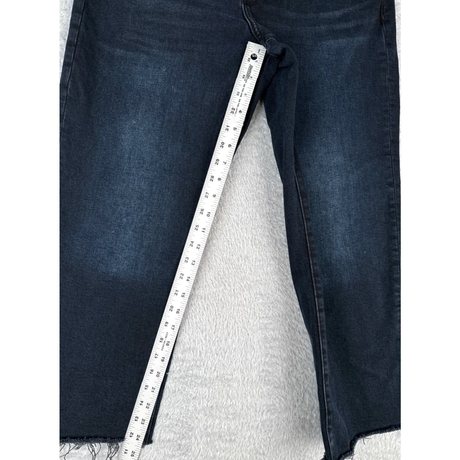 Banana Republic Banana Republic Jeans Women 29P Blue Denim High Rise Straight Raw Hem Dark 29x24 Size 29" - 7 Thumbnail
