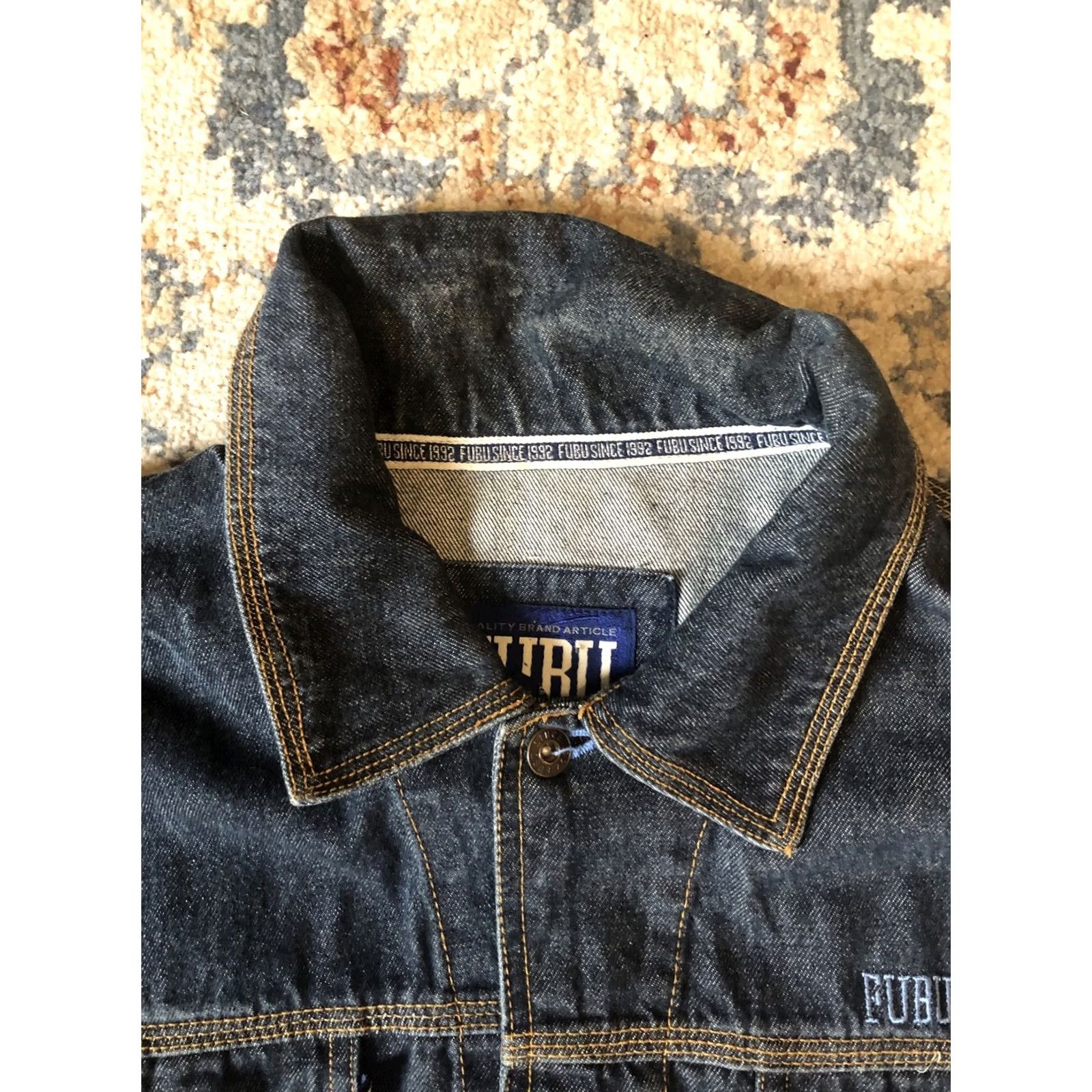 Fubu VINTAGE FUBU Denim Jacket XL Men’s Blue 90s Hip Hop Embroidered Logo Button Closure Pockets Mid-Length Denim Jacket Jacket Coat Size US XL / EU 56 / 4 - 3 Thumbnail