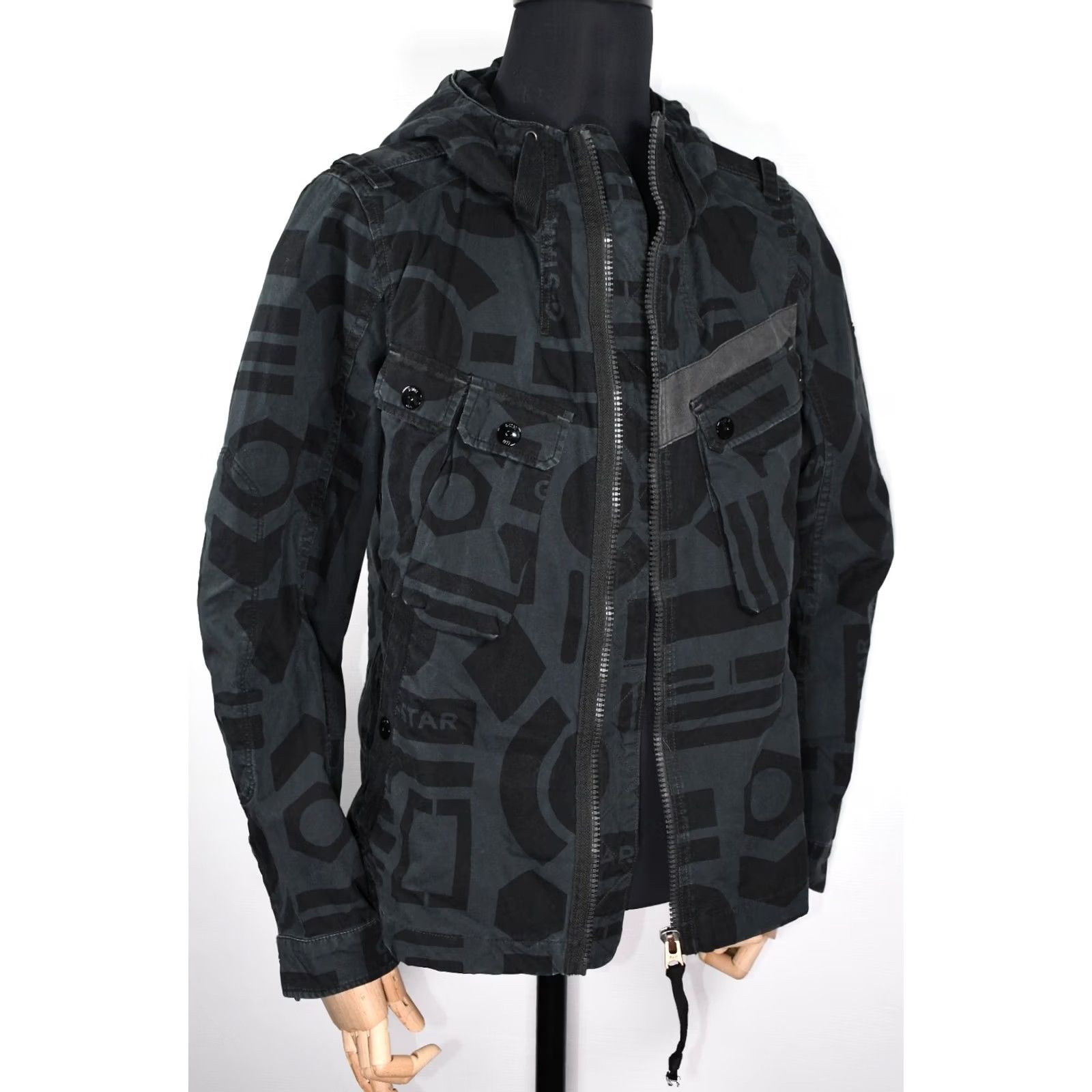 G-Star G-Star RAW UTILITY HDD JACKET M Gray Canvas Hooded Jacket Mens Regular Size M Size US M / EU 48-50 / 2 - 5 Thumbnail