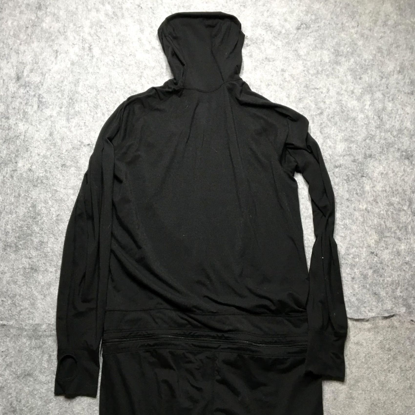 Airblaster Air Blaster Long Johns Hooded One-Piece Base Layer Mens Large L Black Ninja Star Graphic Thermal Ski Hoodie Bodysuit Size 42R - 6 Thumbnail