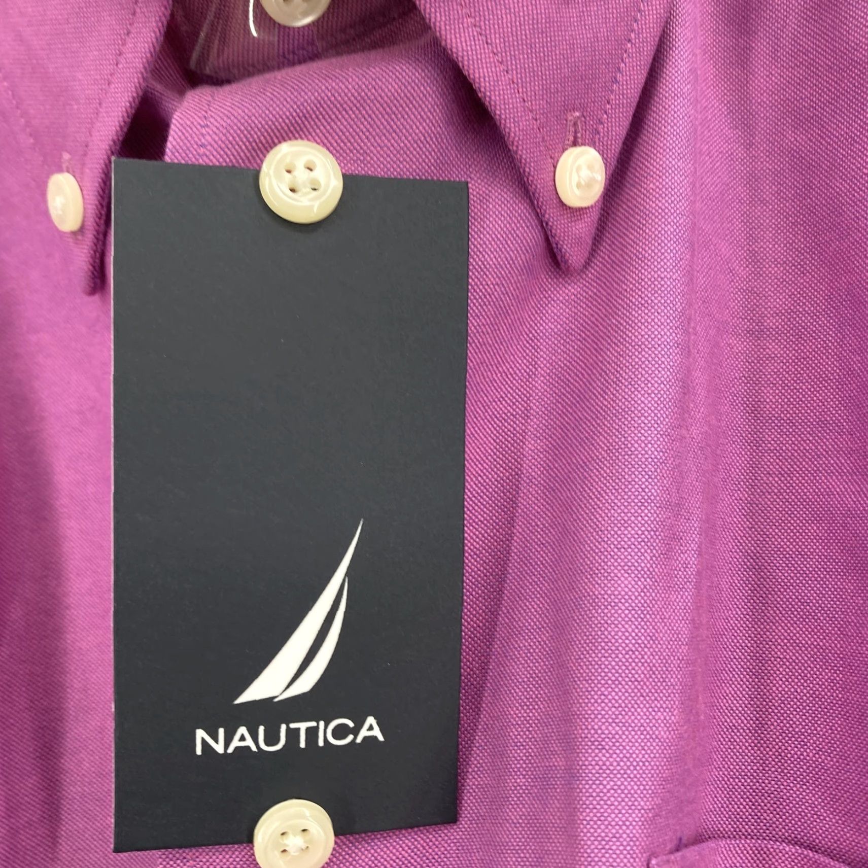 Nautica VINTAGE Nautica Shirt Mens 16 32/33 Purple Oxford Button-Down Dress Long Sleeve Men Size 42R - 4 Thumbnail