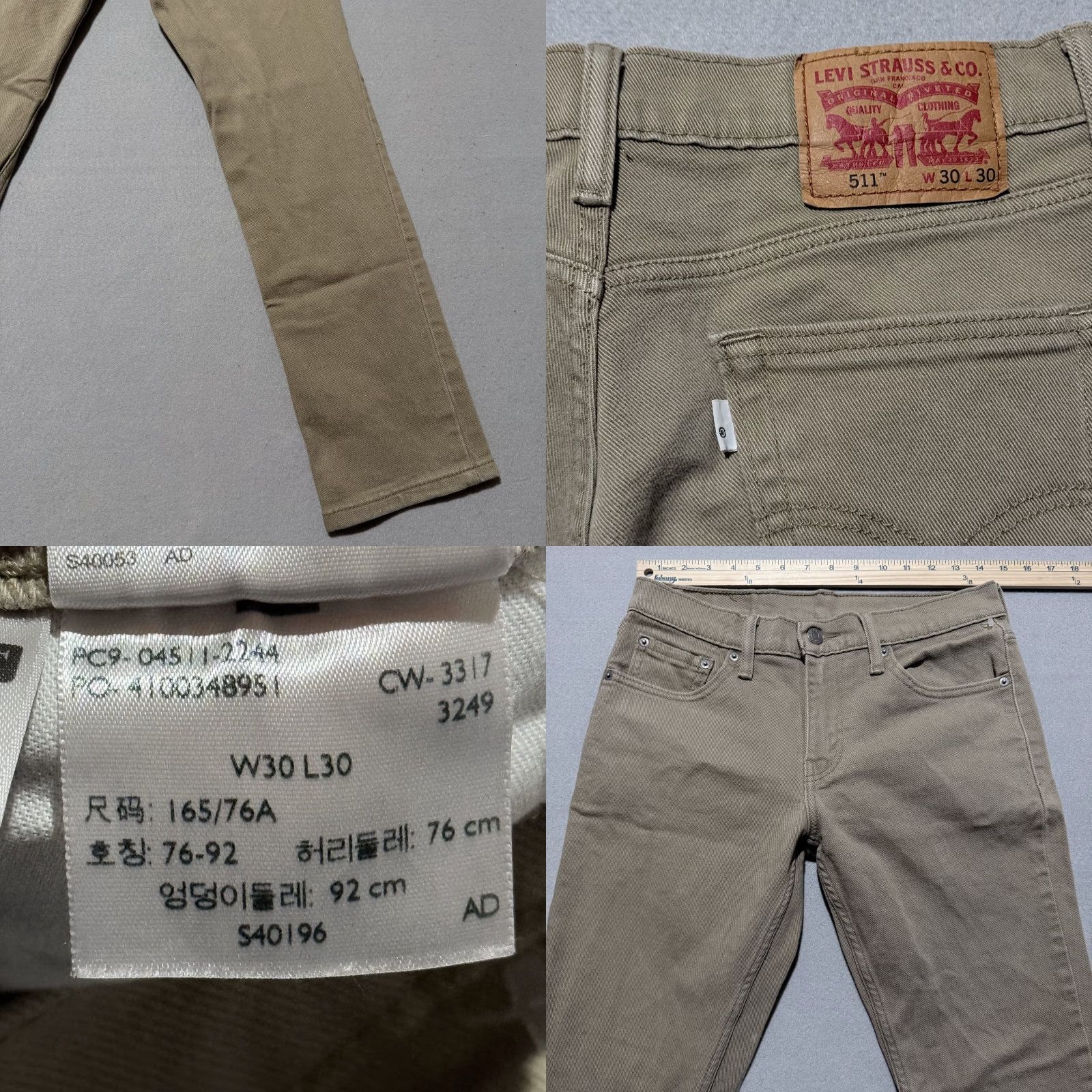 Levi's Levi's Jeans Men Slim 511 Khaki Denim Low Rise 30x30 Size US 30 / EU 46 - 8 Thumbnail
