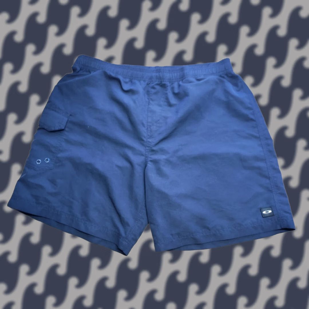 Oakley Oakley Mens Shorts Size L Blue Trunks Drawstring Bermuda Regular Inseam 6 in Lightweight Breathable Casual Holiday Size US 36 / EU 52 - 1 Thumbnail