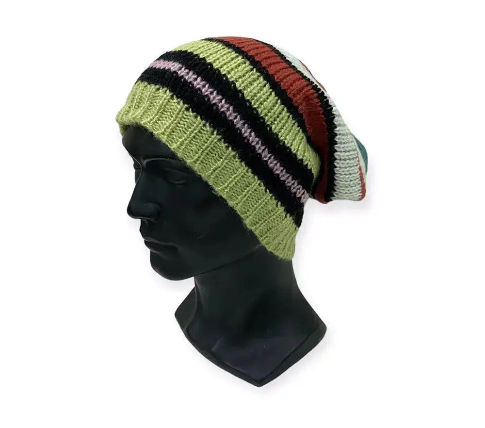 Japanese Brand × Kapital × Vintage Japanese Brand Jin And Co Stripe Design Knit Beanie Hat Size ONE SIZE - 1 Thumbnail