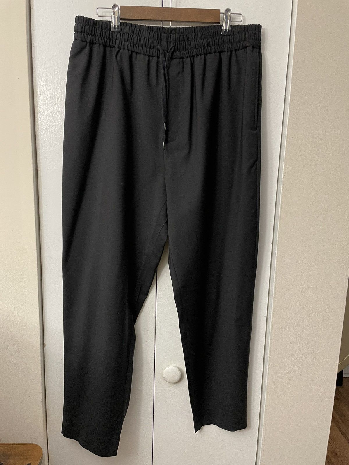 image of Etudes Wool Drawstring Estudes Pants in Black, Men's (Size 36)