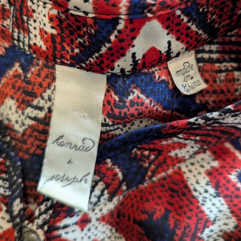 Anthropologie Anthro Konrad + Joseph Red Zydeco Peasant Silky Tunic Small Size S / US 4 / IT 40 - 5 Thumbnail