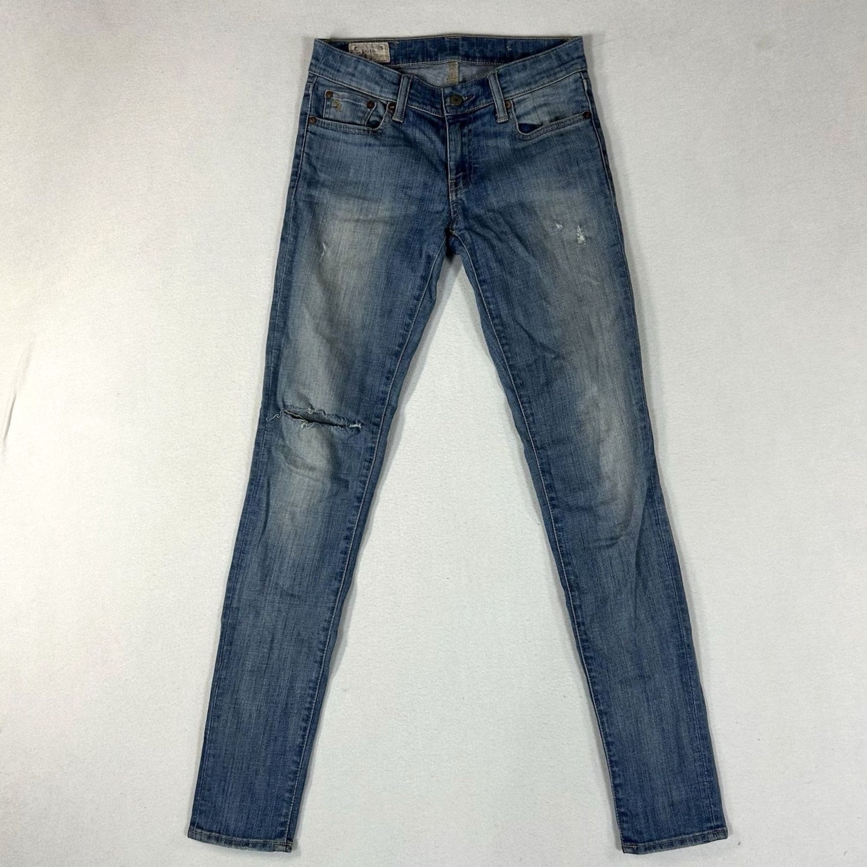Polo Ralph Lauren Polo Ralph Lauren Jeans Womens 26 Blue Denim Low Rise Skinny 90s Hipster Preppy Vintage: No Size 26" / US 2 / IT 38 - 2 Thumbnail
