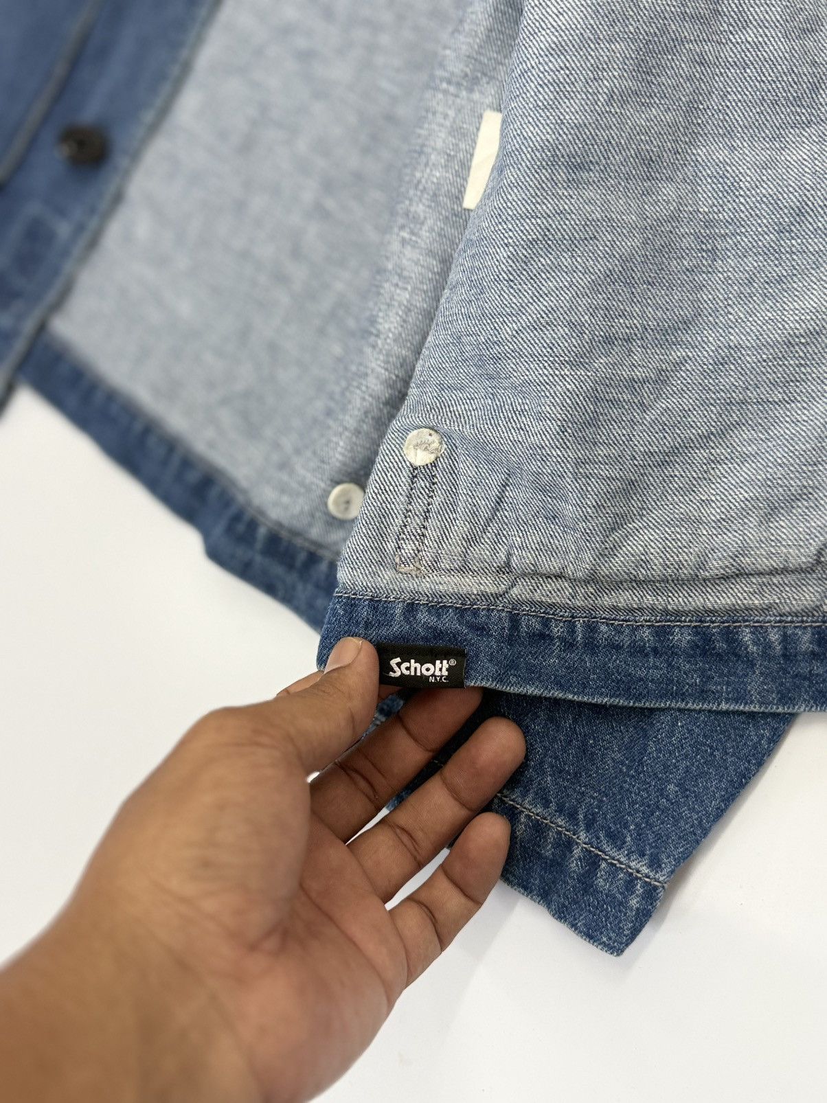 Schott 🔥 SCHOTT N.Y.C Amekaji Japan Denim Style Chore Jacket - L Size US L / EU 52-54 / 3 - 13 Thumbnail