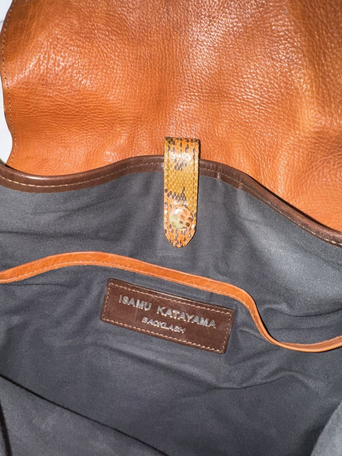 Isamu Katayama Backlash Isamu Katayama Backlash Python Leather Messenger Bag Size ONE SIZE - 4 Thumbnail