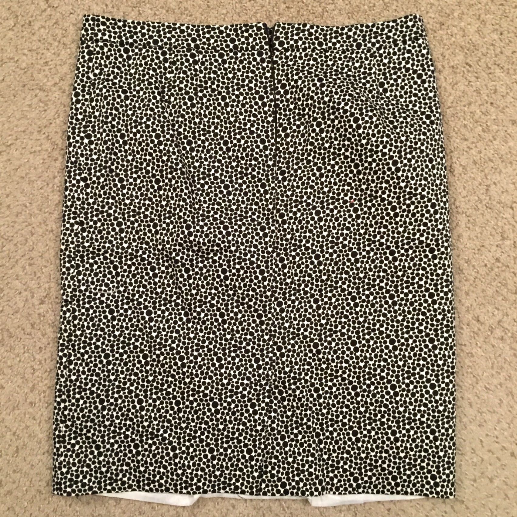 Vintage Focus Skirt Knee Length Black Polka Dot 14 Lined Slit Pencil Women Medium Size 36" / US 14 / IT 50 - 6 Thumbnail