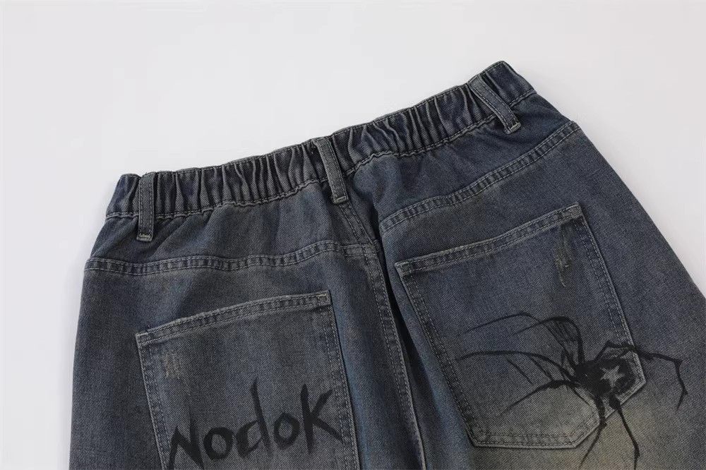 Japanese Brand × Vintage Men's loose casual washed spider print denim shorts y2k Size US 32 / EU 48 - 5 Thumbnail