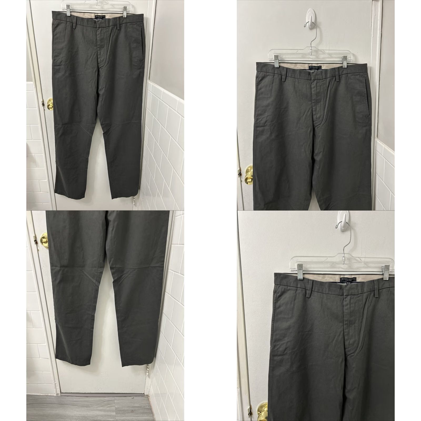 Banana Republic VINTAGE Banana Republic Gavin Chino Pants Mens 36x36 Dark Gray Straight Leg Cotton NWT Size US 36 / EU 52 - 8 Thumbnail