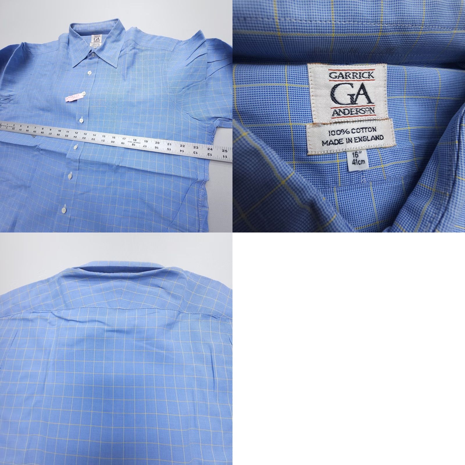 JW Anderson Vintage Garrick Anderson Dress Shirt Mens 16 / 41 Blue Plaid Shirt Size 42R - 8 Thumbnail