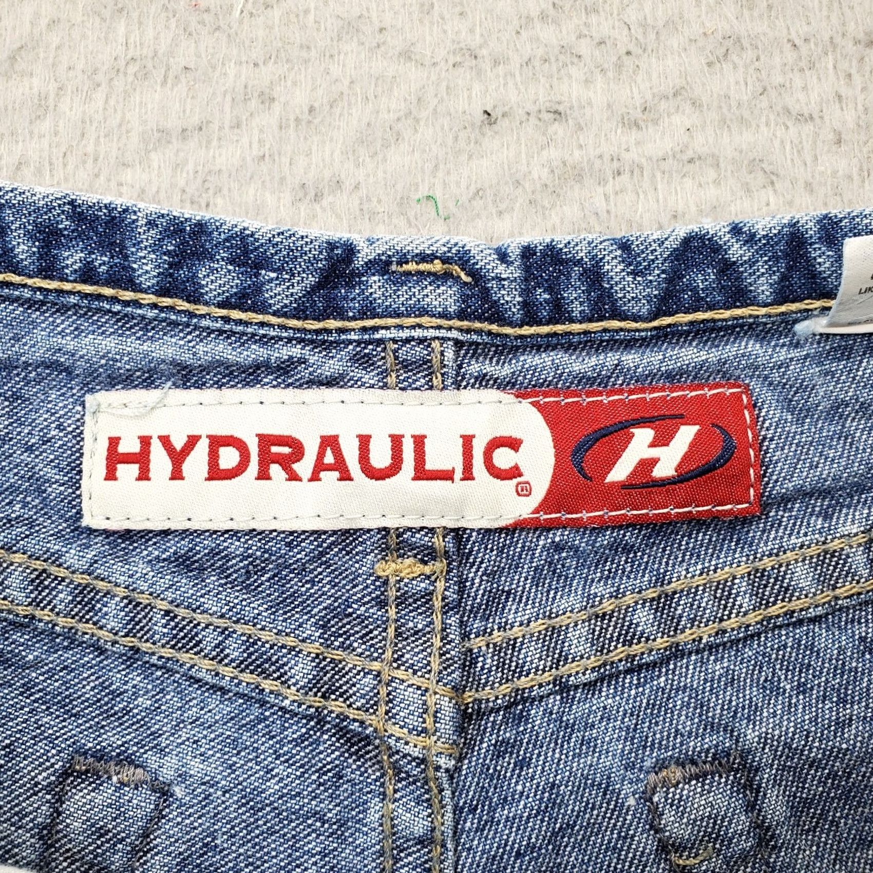 Vintage HYDRAULIC Jeans Chino Shorts Women's 5/6 Blue Denim Medium Wash 5-Pocket Design Size 27" / US 4 / IT 40 - 6 Thumbnail
