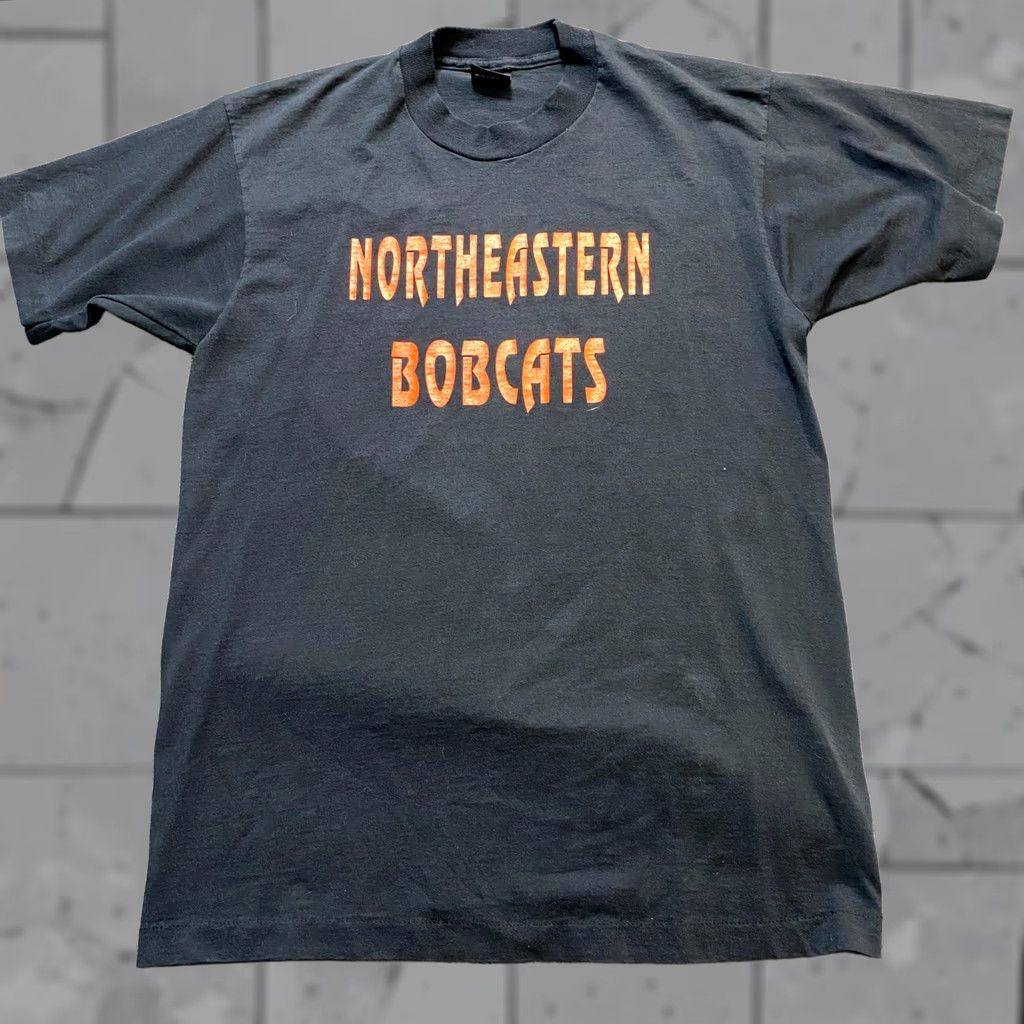 Vintage Northeastern Bobcats T-shirt M Black VTG Screen Stars 80s Men's Shirt Sports 80s Womens Men Size US M / EU 48-50 / 2 - 1 Thumbnail
