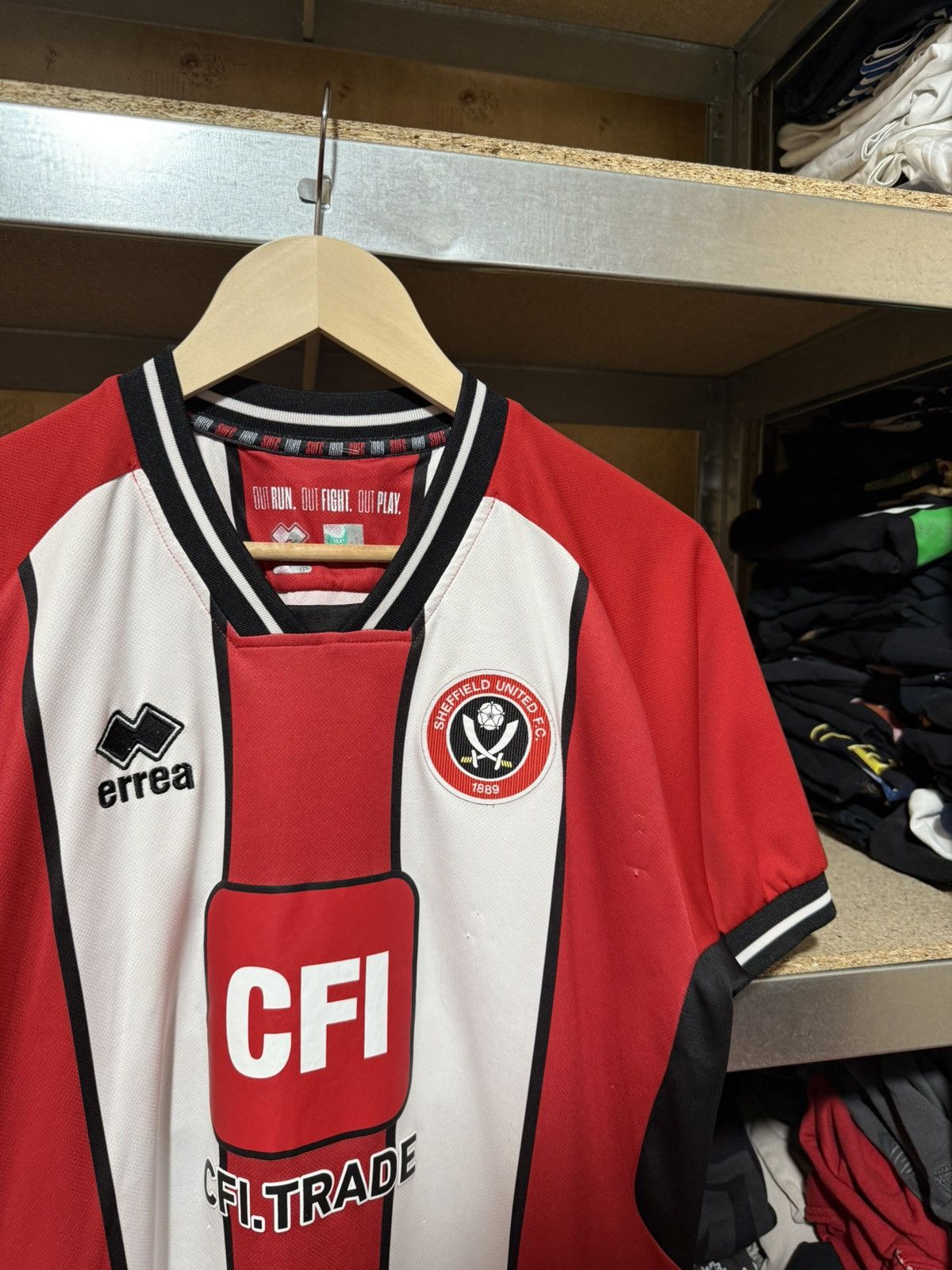 Errea × Vintage Errea SHEFFIELD UNITED HOME 2023 2024 FOOTBALL SOCCER JERSEY Size US M / EU 48-50 / 2 - 4 Thumbnail