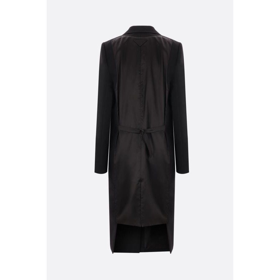 Prada PRADA Black Wool/Twill Double-Breasted Coat New & Authentic Size M / US 6-8 / IT 42-44 - 2 Thumbnail