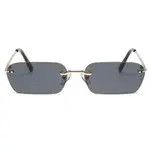 Designer Rimless Square Vintage Design Transparent Lens Sunglasses Size ONE SIZE - 2 Thumbnail