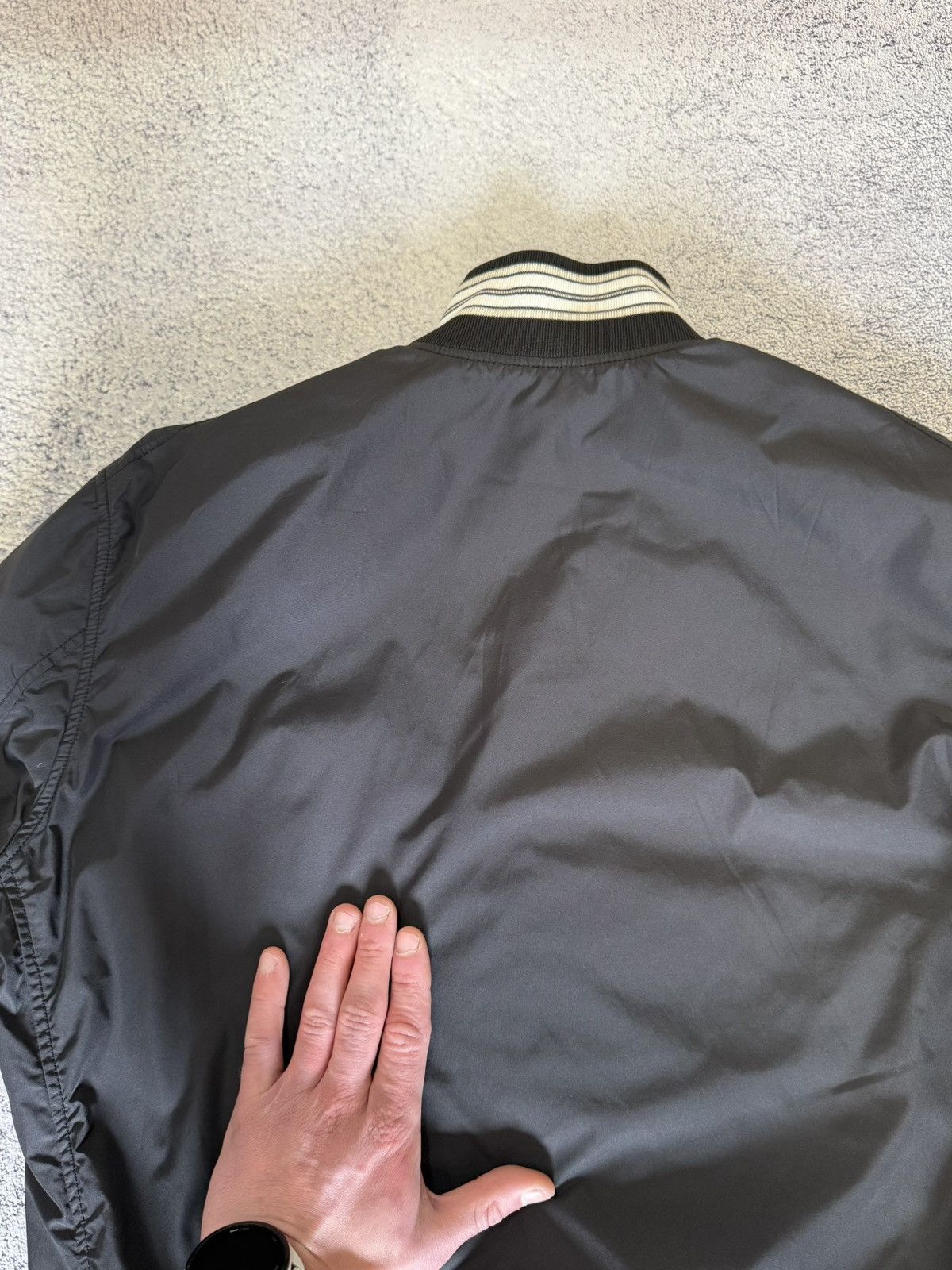 J.Lindeberg J Lindeberg Bomber Jacket Black Nylon Striped Trim Men M Size US M / EU 48-50 / 2 - 18 Thumbnail