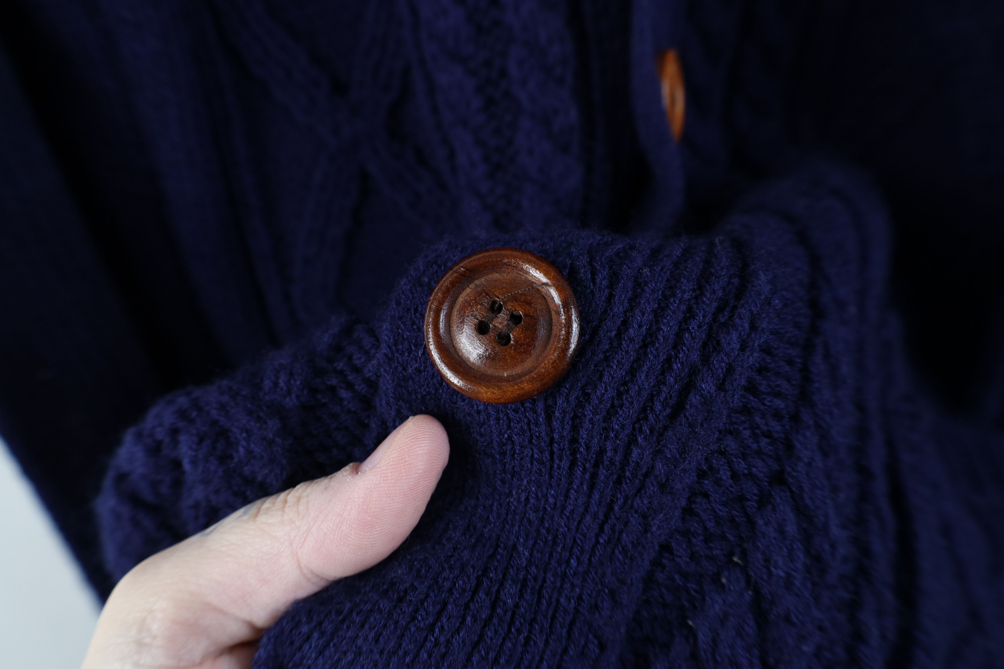 Vintage Vintage 70s Streetwear Fisherman Cable Knit Cardigan Sweater Size US L / EU 52-54 / 3 - 4 Thumbnail