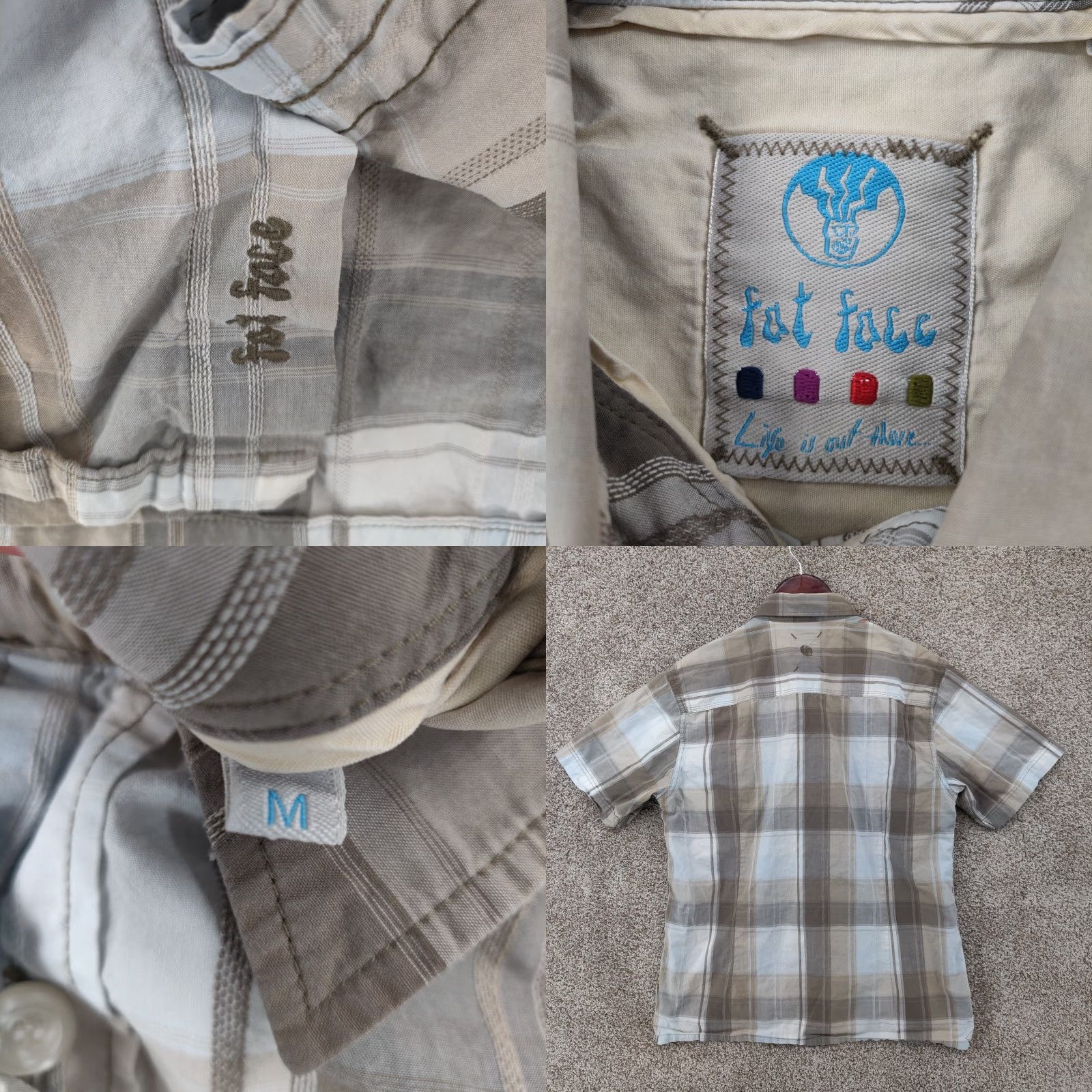 FatFace Fat Face Shirt Mens M Brown Plaid Short Sleeve Button Pocket Casual Size US M / EU 48-50 / 2 - 8 Thumbnail