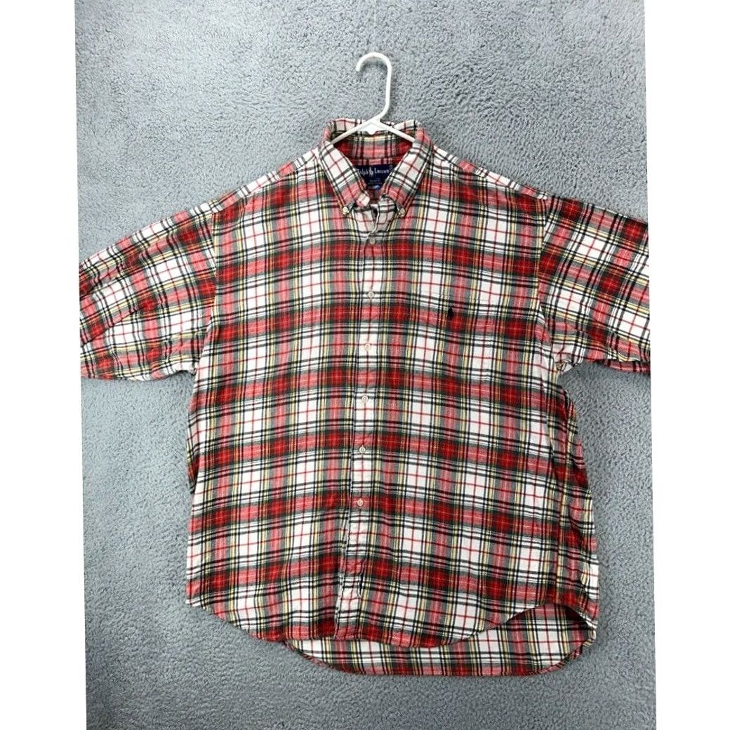 Ralph Lauren Ralph Lauren Blaire Button-Down Shirt Mens XL Red Madras Plaid Long Sleeve Pony Size US XL / EU 56 / 4 - 2 Thumbnail