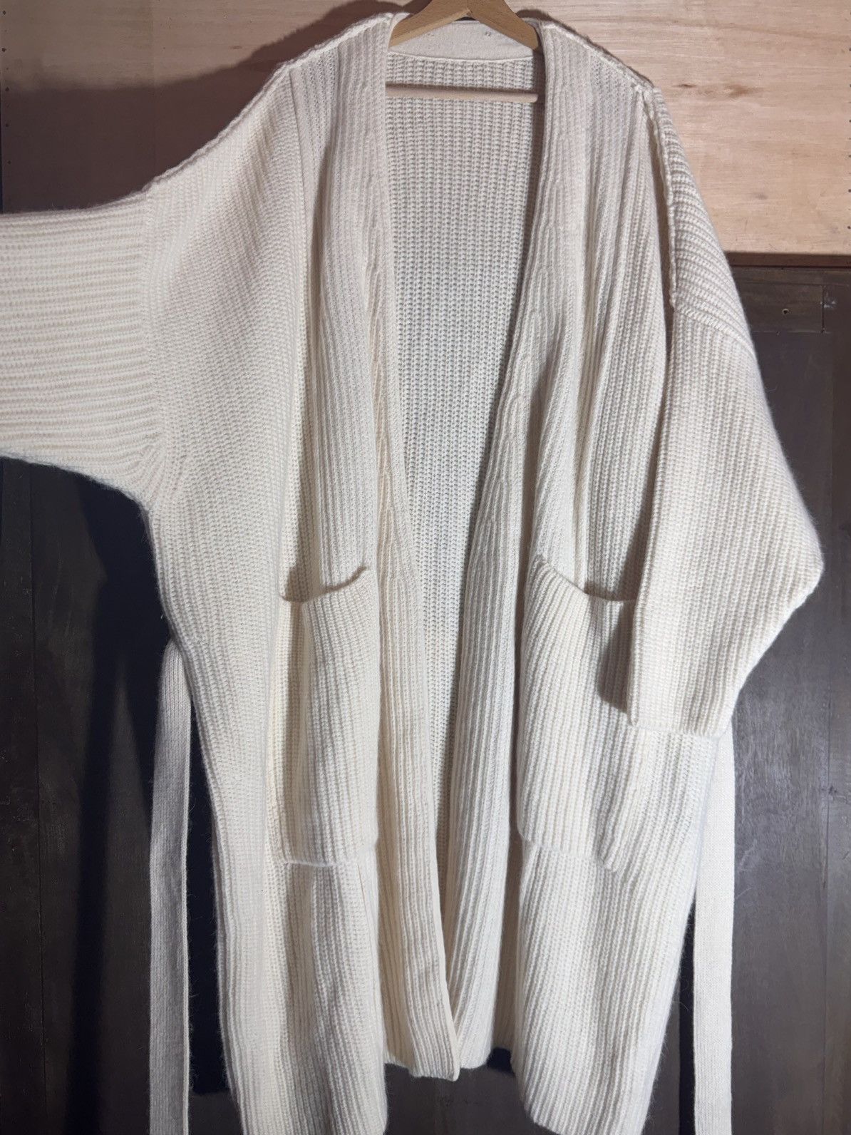 Ann Demeulemeester ann demeulemeester off white wool oversized cardigan coat S Size S / US 4 / IT 40 - 6 Thumbnail