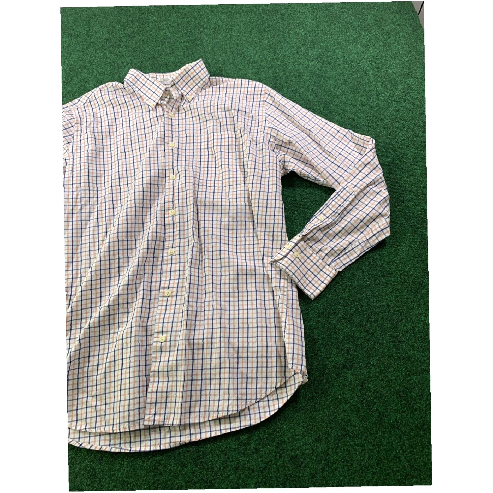 Peter Millar Peter Millar Mens Long sleeve Casual Button Shirt LARGE White Check w/ pocket Size US L / EU 52-54 / 3 - 4 Thumbnail
