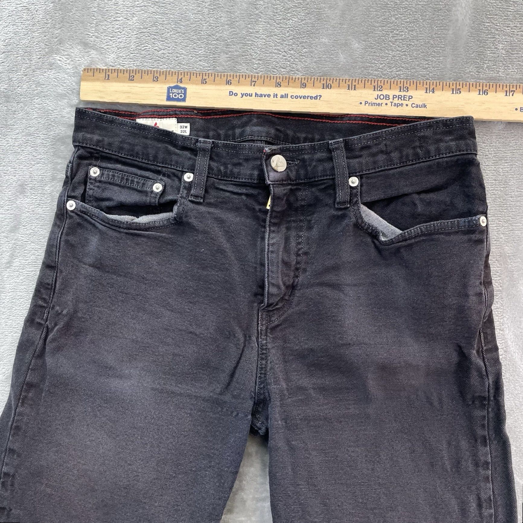 Vintage American Giant Jeans Mens 32x32 Black Roughneck Straight Canvas Stretch USA pant Size US 32 / EU 48 - 7 Thumbnail