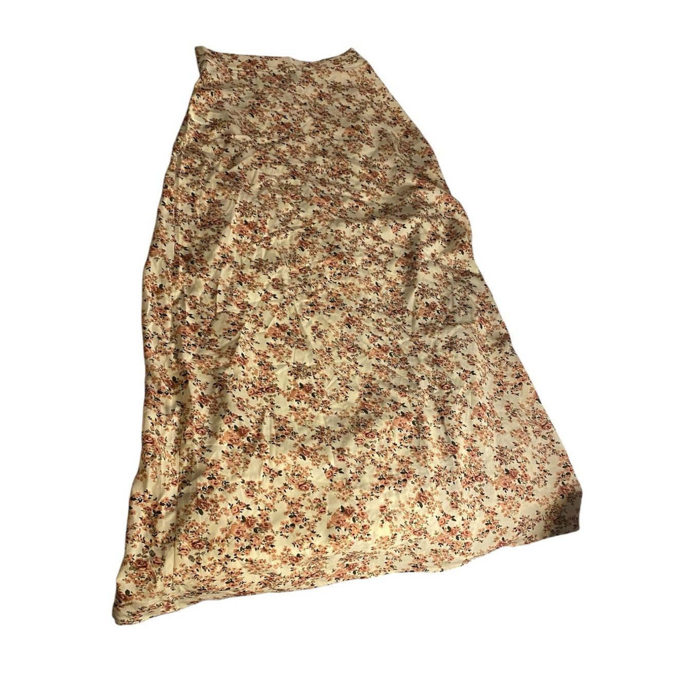 Shein Romantic Cottagecore Floral Maxi Skirt with Slit SHEIN ChXS Size 23" - 2 Thumbnail