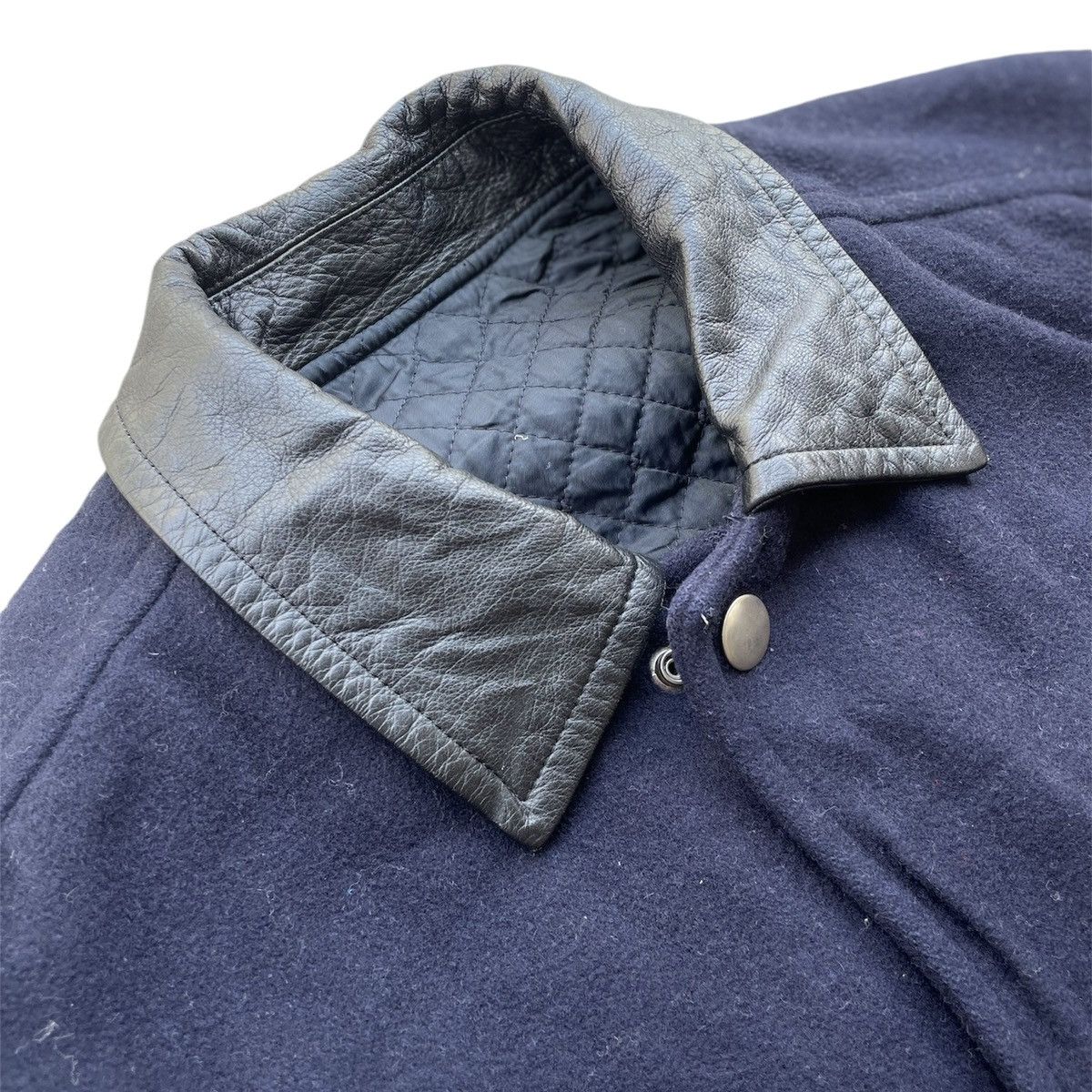 Comme des Garcons AW1990 CDG Homme Leather Collar Wool Belted Jacket Size US M / EU 48-50 / 2 - 4 Thumbnail