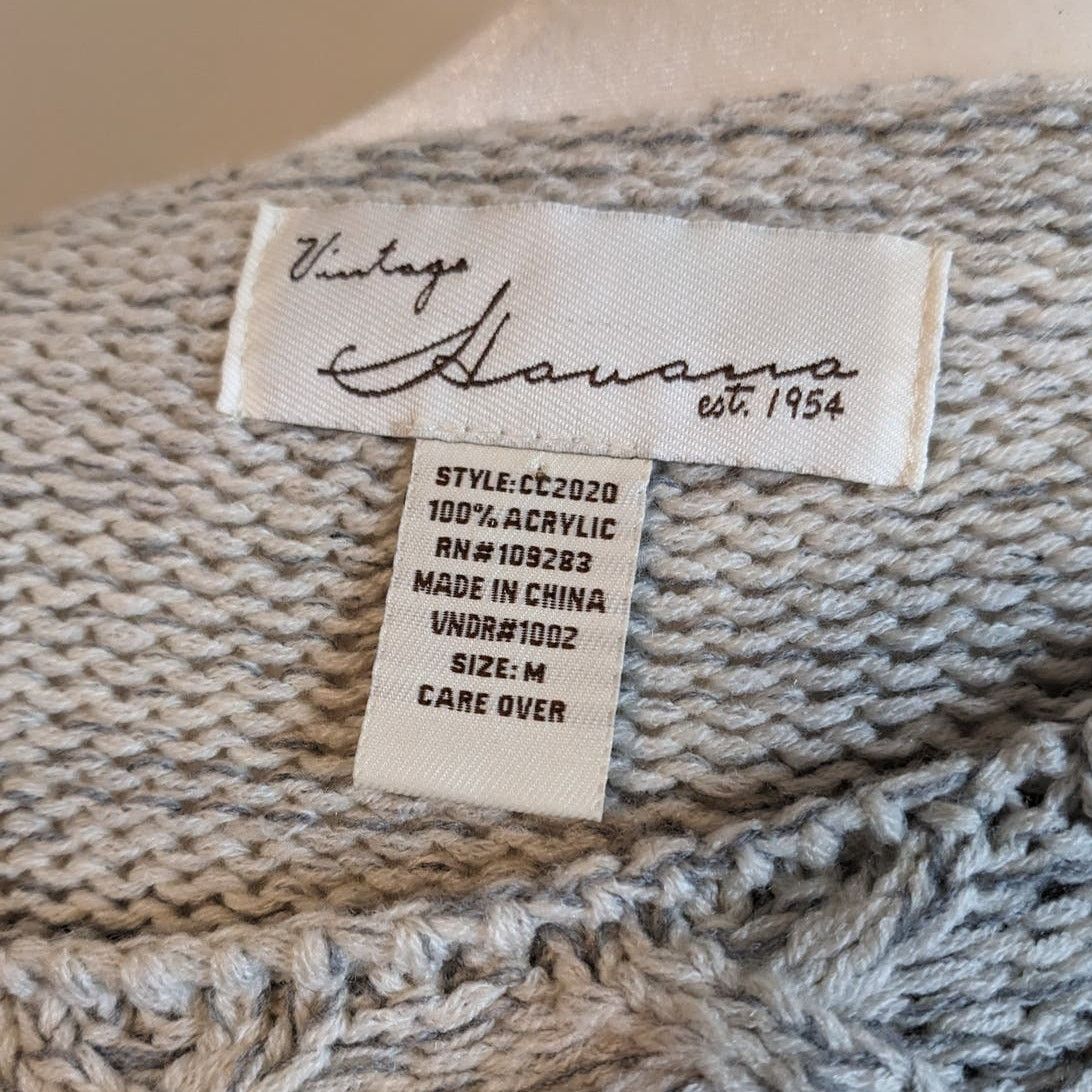 Vintage Havana Vintage Havana Cable Knit Gray Lace Up Side Sweater Medium Size M / US 6-8 / IT 42-44 - 4 Thumbnail