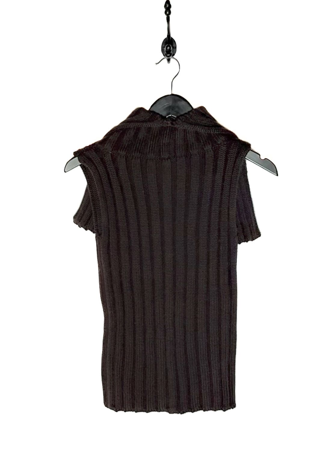 Dolce & Gabbana Dolce & Gabbana Brown Sleeveless Oversized Collar Knit Top Size XS / US 0-2 / IT 36-38 - 1 Thumbnail