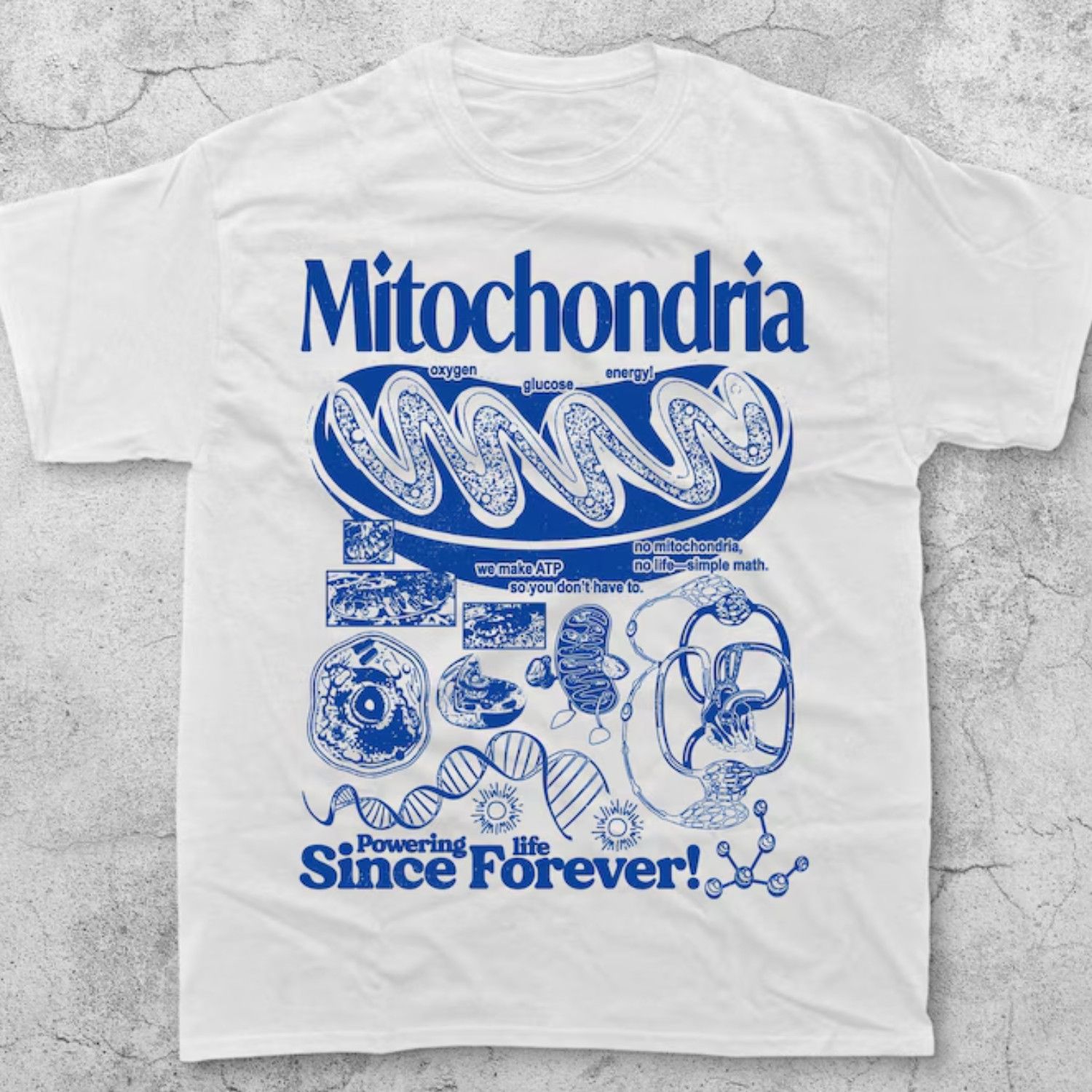Japanese Brand Mitochondria Vintage Science T-Shirt, Retro Biology Tee Size US L / EU 52-54 / 3 - 1 Thumbnail