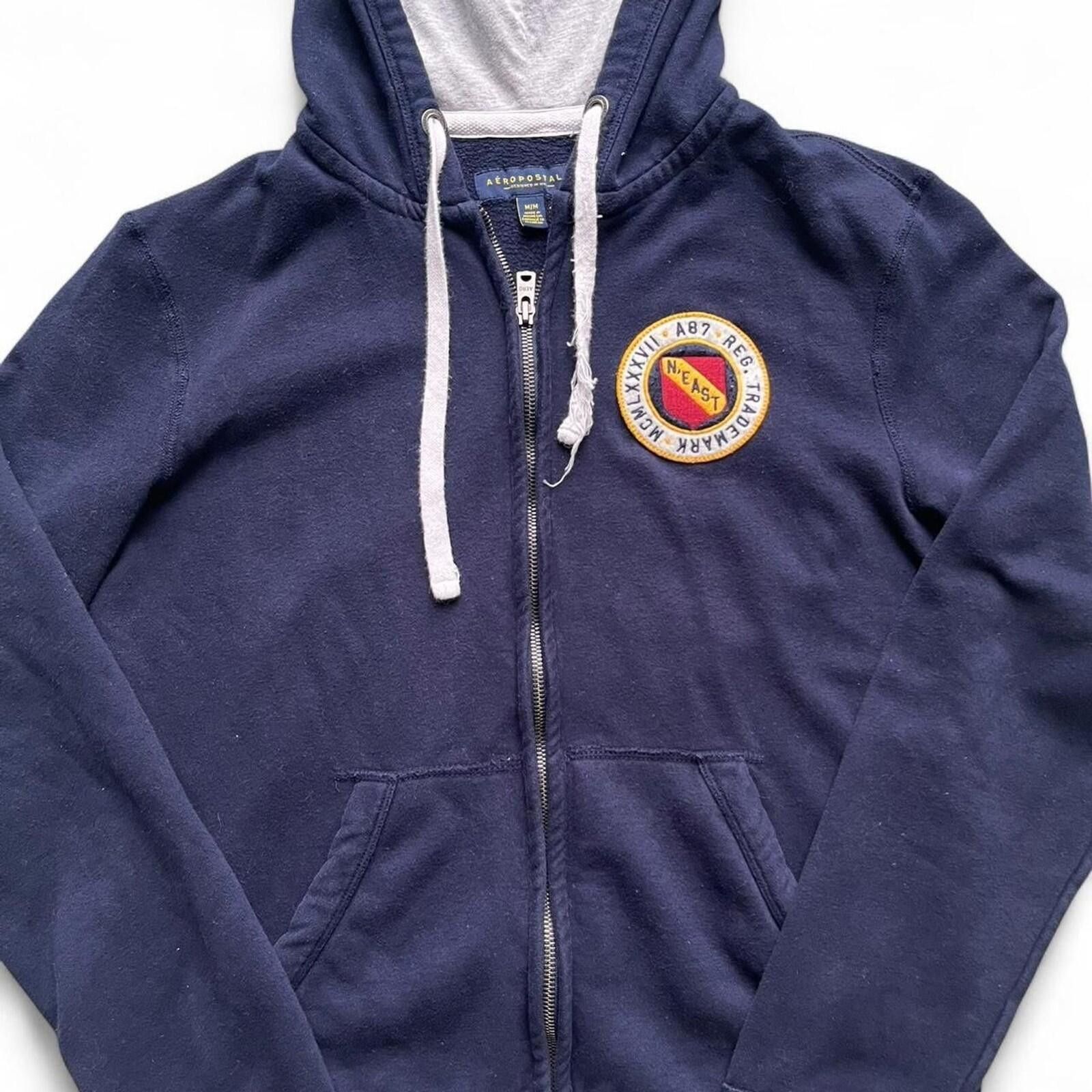 Aeropostale Aeropostale Mens XL Navy Blue Full Zip-Up Hoodie Sweatshirt Size US M / EU 48-50 / 2 - 2 Thumbnail