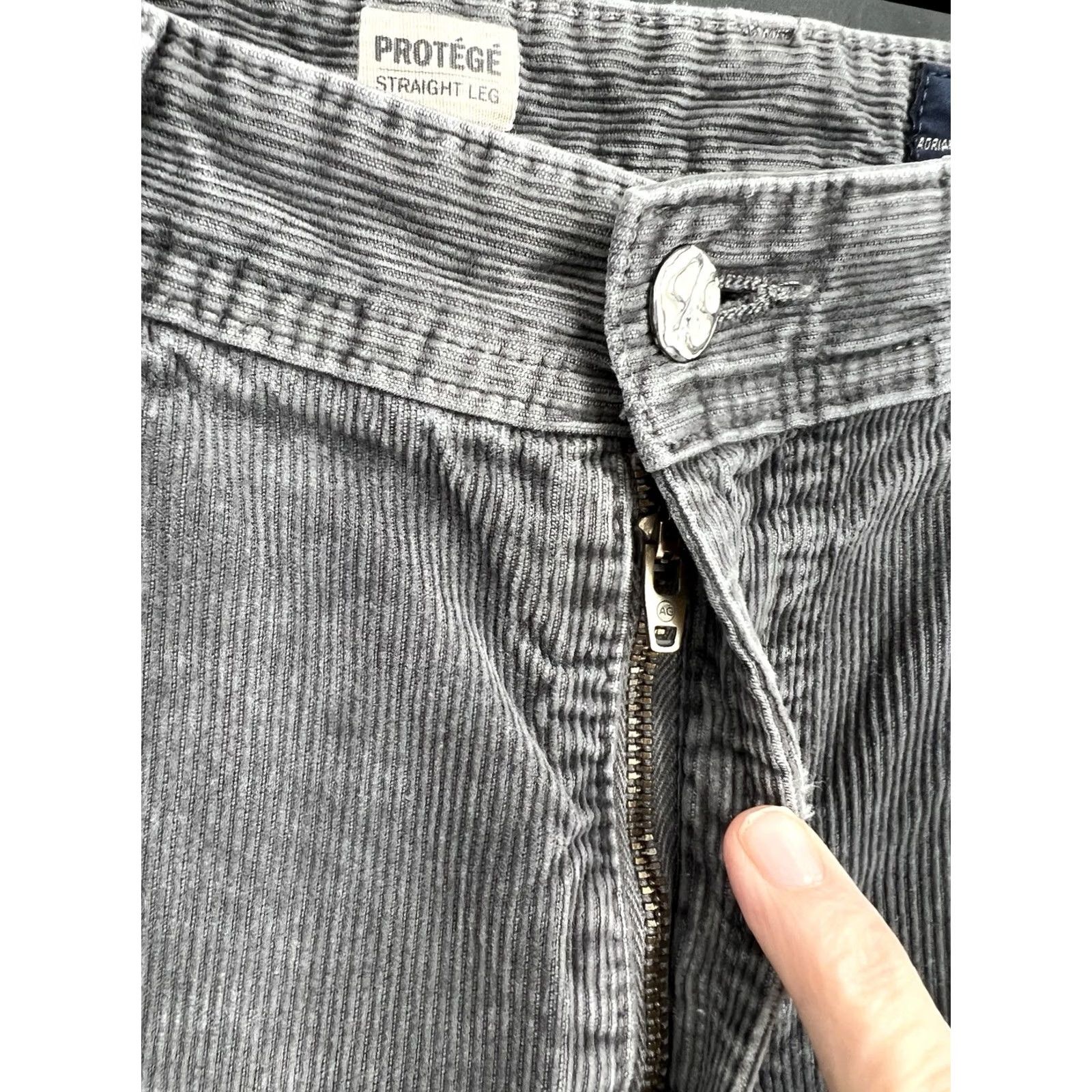 Vintage AG Adriano Goldschmied The Protege Corduroy Pants Men 34x33 Straight Leg Gray 5-Pocket USA Chino Size US 34 / EU 50 - 6 Thumbnail