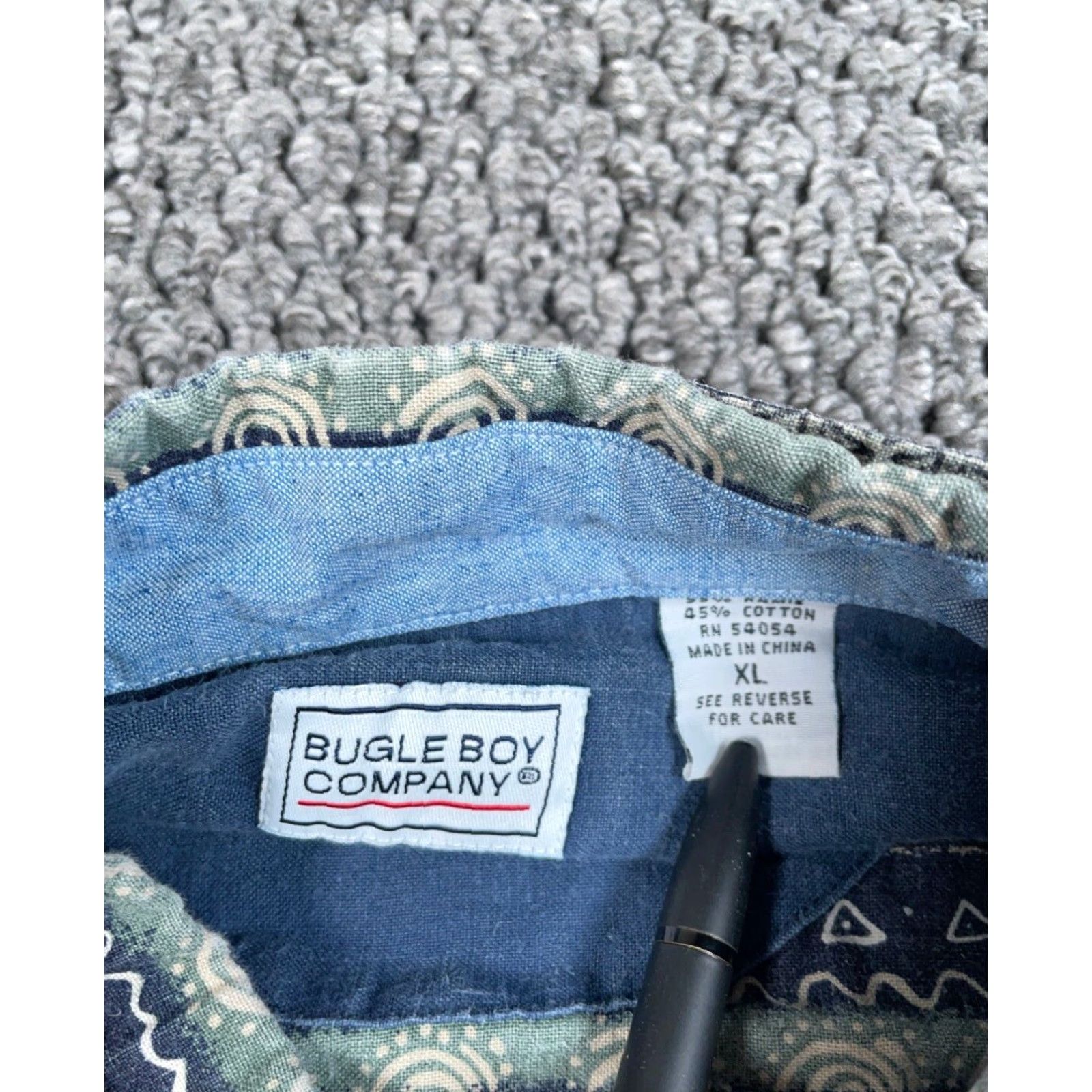 Bugle Boy VINTAGE Bugle Boy Geometric Pattern Shirt Adult XL Green Long Sleeve Button-Down Collared 90s Hippie Boho Mens Size US XL / EU 56 / 4 - 3 Thumbnail