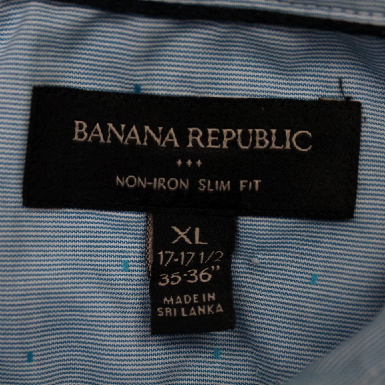 Banana Republic Banana Republic Shirt Men XL 17-17 1/2 35/36 Blue Non-Iron Slim Fit Long Sleeve Button-Up Shirt Size US XL / EU 56 / 4 - 6 Thumbnail