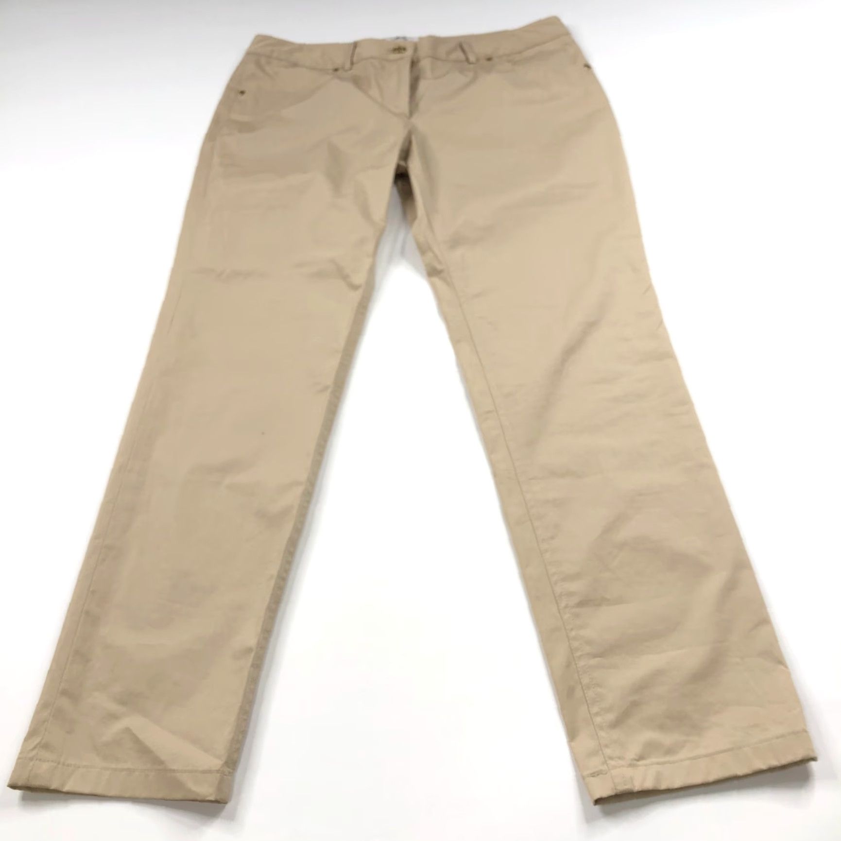 MILLY MILLY Chino Pants Beige 6 Low Rise Flat Front Pockets Regular 32W 28L Mint Vintage No Size 28" / US 6 / IT 42 - 3 Thumbnail