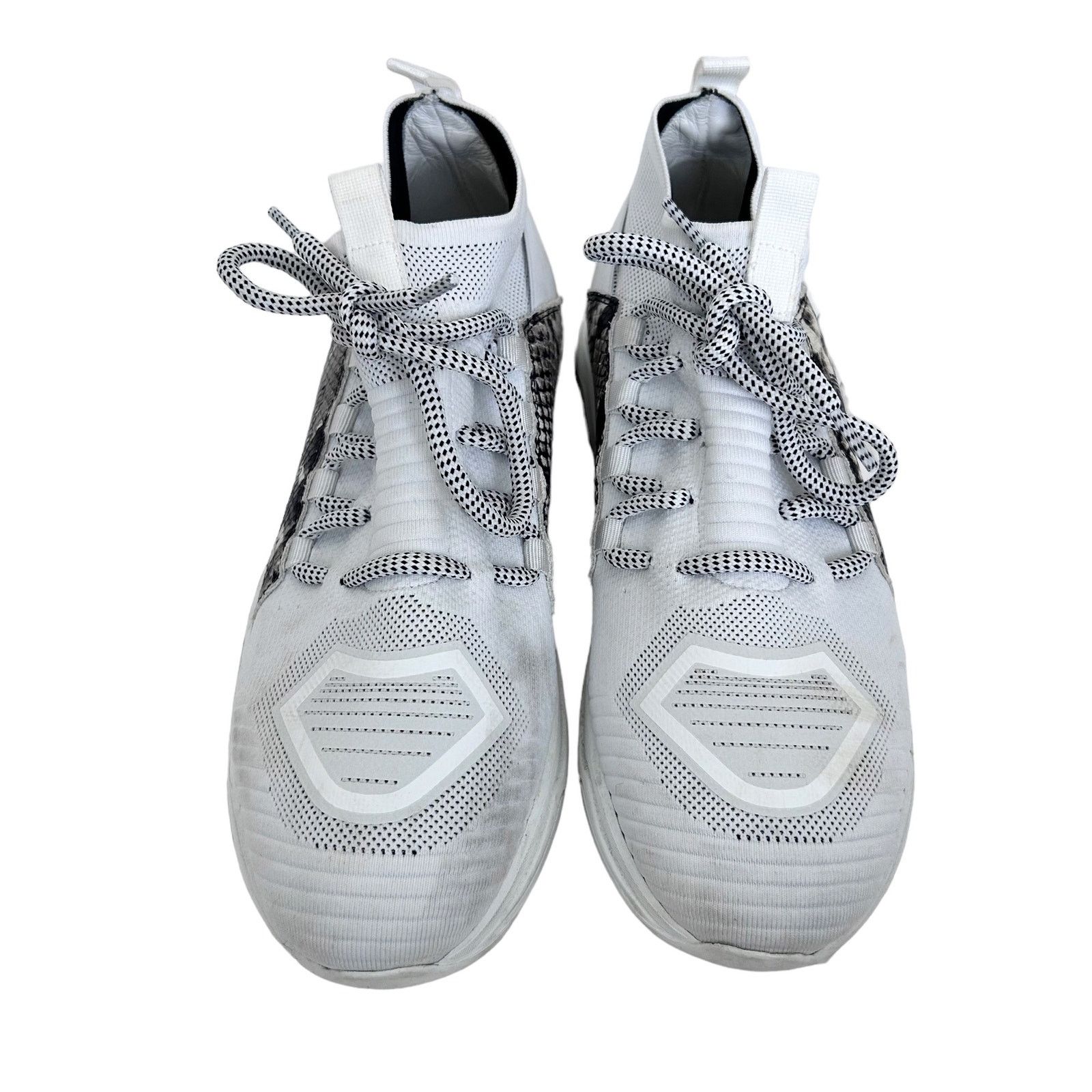 Roberto Cavalli Roberto Cavalli White Snakeskin Chunky Sock Sneakers Sz 11 Size US 11 / IT 41 - 3 Thumbnail