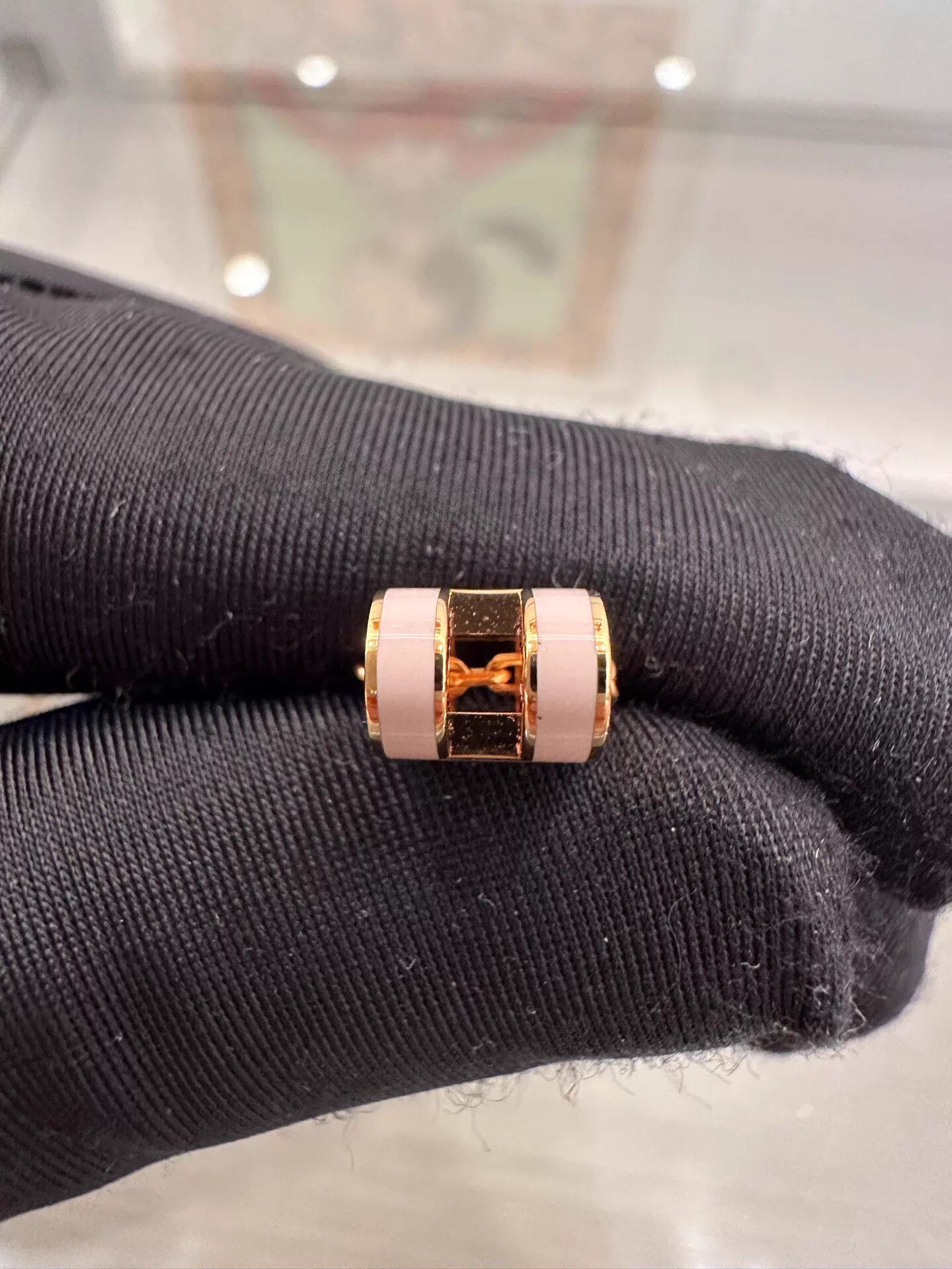 Hermes Hermès PopH Pink Enamel Mini H Rose Gold Necklace 40cm Size ONE SIZE - 5 Thumbnail
