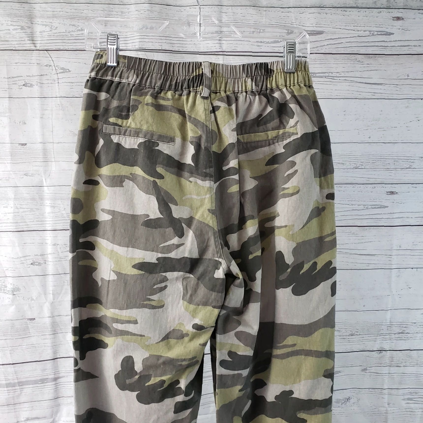Vintage PS/LA Womens Jogger Pants Small Green Camo High Rise Cotton Size 28" / US 6 / IT 42 - 5 Thumbnail