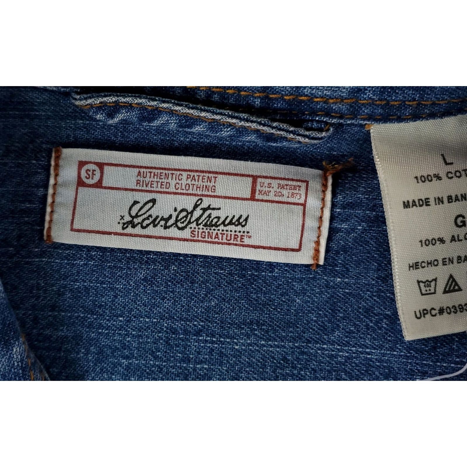 Levi's Levi's Denim Shirt Blue Long Sleeve Mens L / Levi Strauss / Metal Buttons / Regular Fit Size US L / EU 52-54 / 3 - 4 Thumbnail