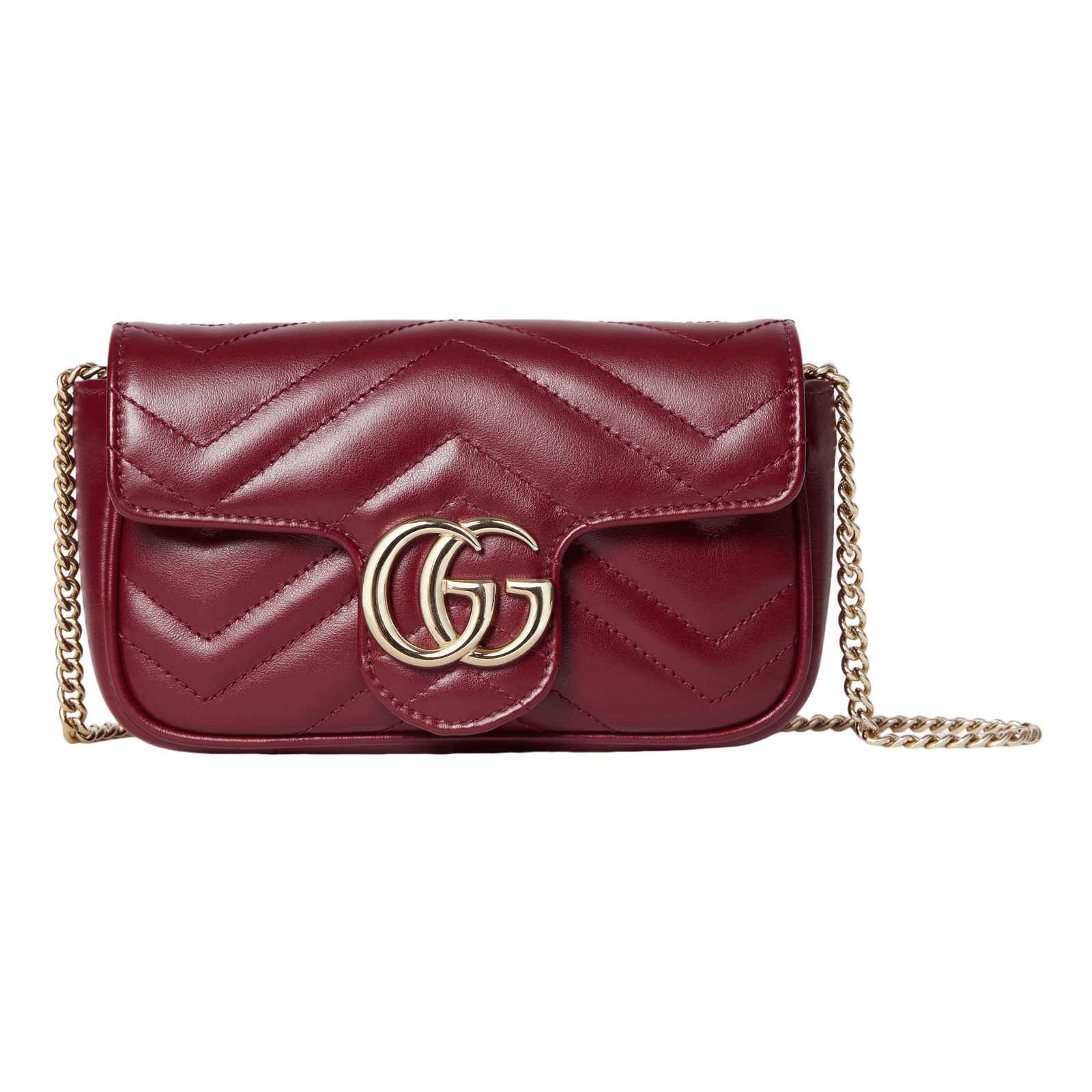 Gucci GUCCI GG Marmont Mini Red Leather Shoulder Bag Size ONE SIZE - 1 Thumbnail