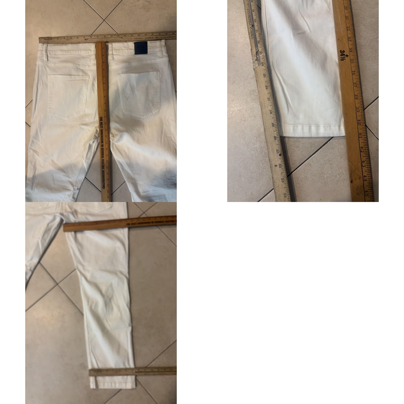 Denime Mugsy Jeans Mens 38x32 White Stretch Straight Denim Pants FLX8NOW Size US 38 / EU 54 - 8 Thumbnail